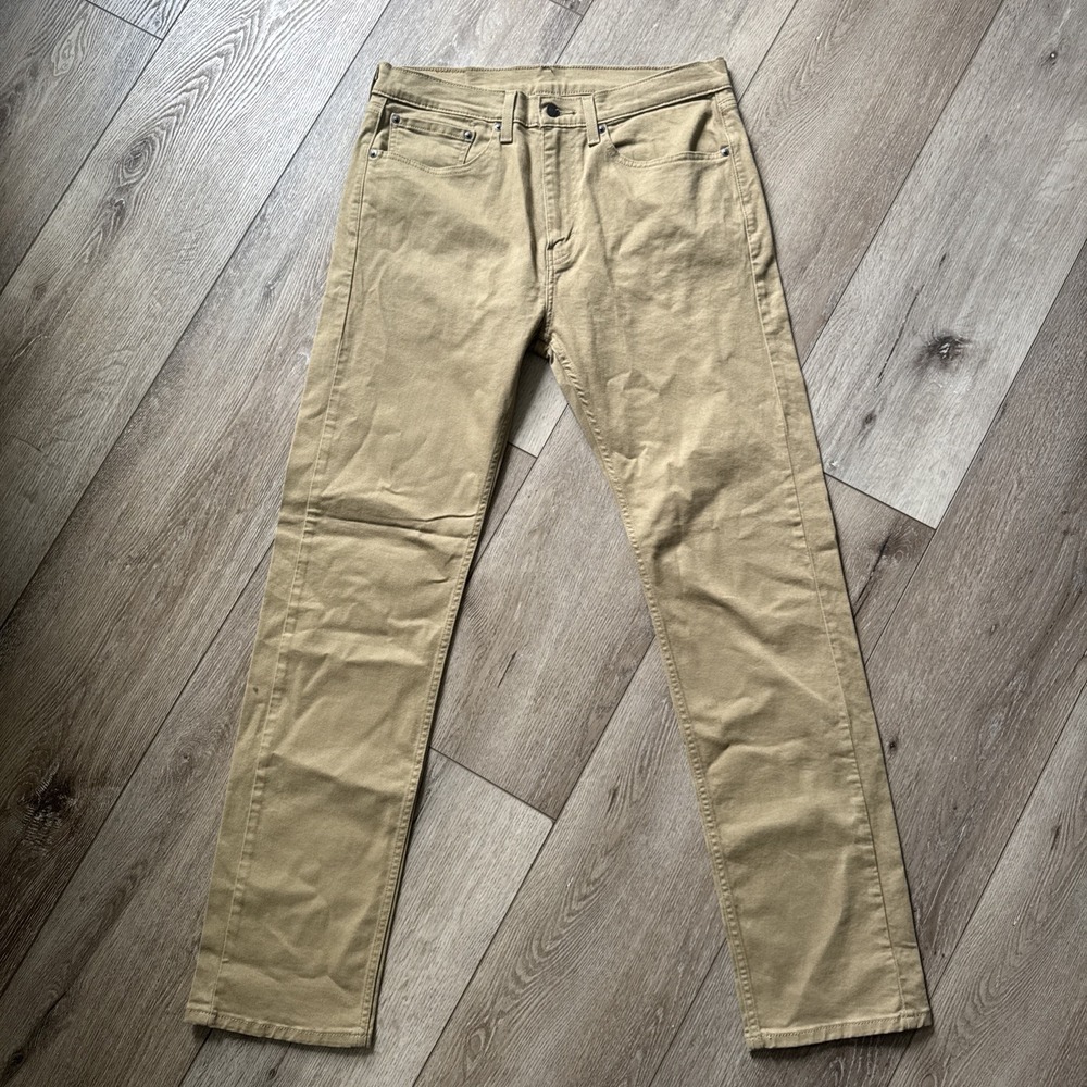 Levis 506 Jeans Mens 34x34 Tan Brown Khaki Straight‎ Pants Stretch Denim Preppy